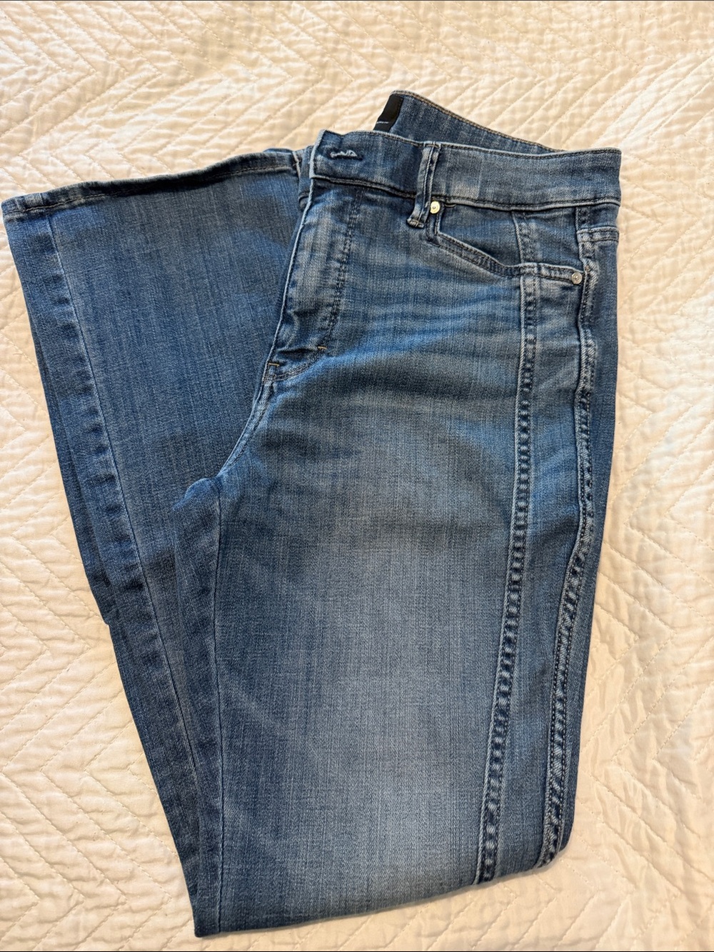 White House Black Market Medium Wash Flare Jeans